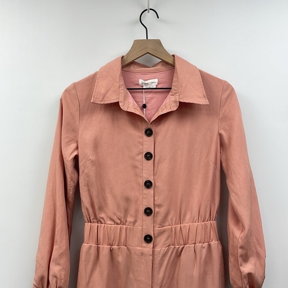 NWT Lovers & Friends Karina Linen Utility Elastic Waist Jumpsuit Pink XXS - Picture 3 of 8